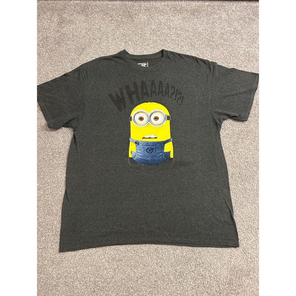 Despicable Me Minion Graphic T-Shirt Mens XL Grey Excellent Whaaaa Tee